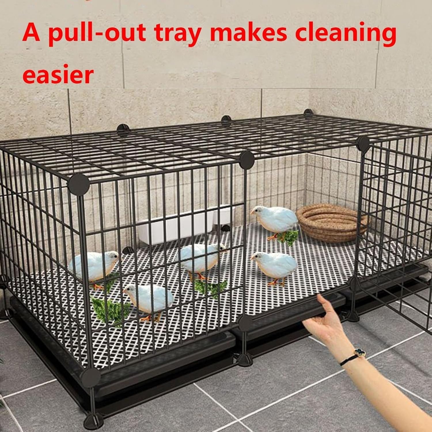 Large DIY Chicken Coop Cage Indoor Outdoor with Pull Out Tray