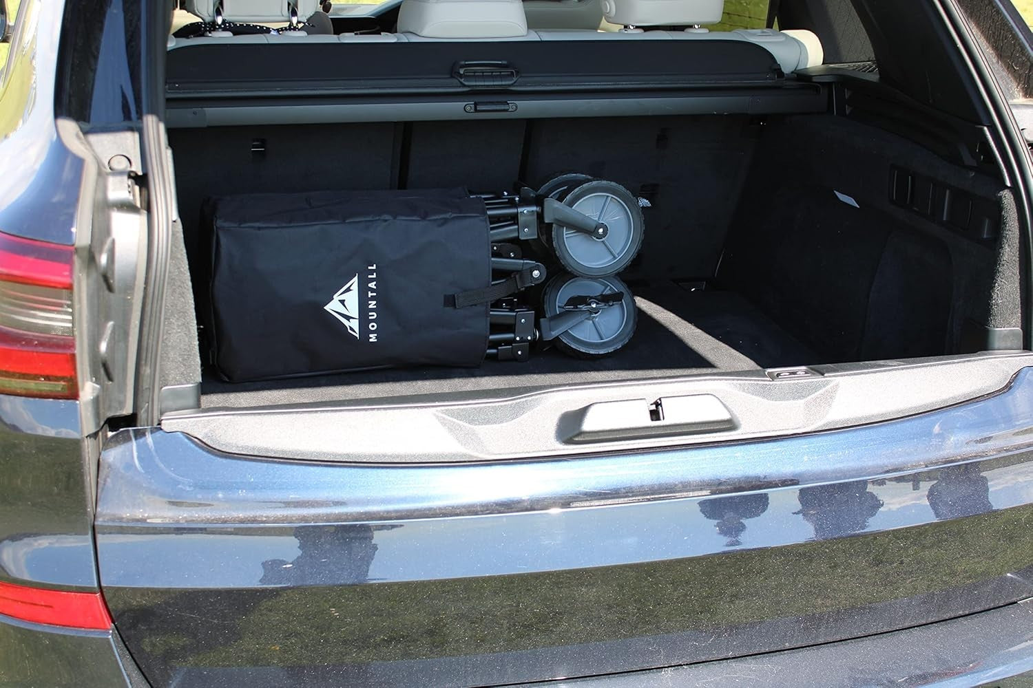 Black Folding Festival Wagon 85kg Collapsible Camping Trolley with Cargo Net