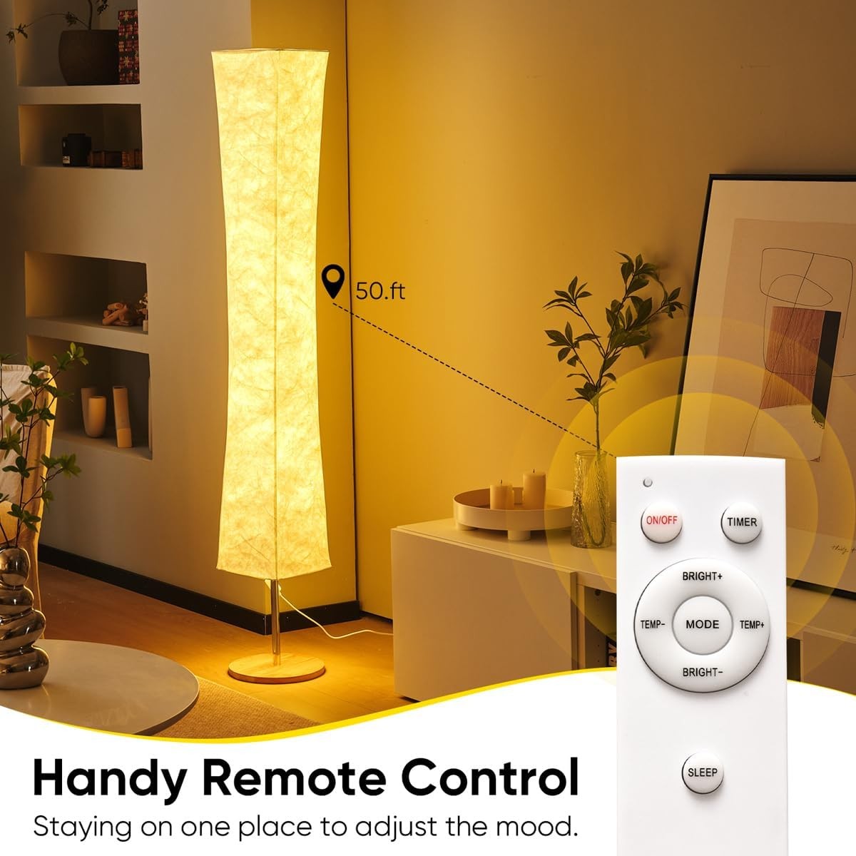 LED Floor Lamp Remote Dimmable 3 Colour Modern Standing Corner Light