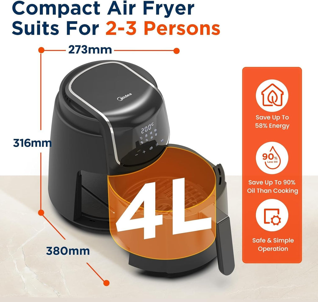4L Digital Air Fryer | 1500W Oil-Free Cooking | 8 Presets | X-Express 3D Heating