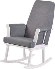 Compact Nursing Rocking Chair Linen Fabric | Baby Feeding Glider Seat