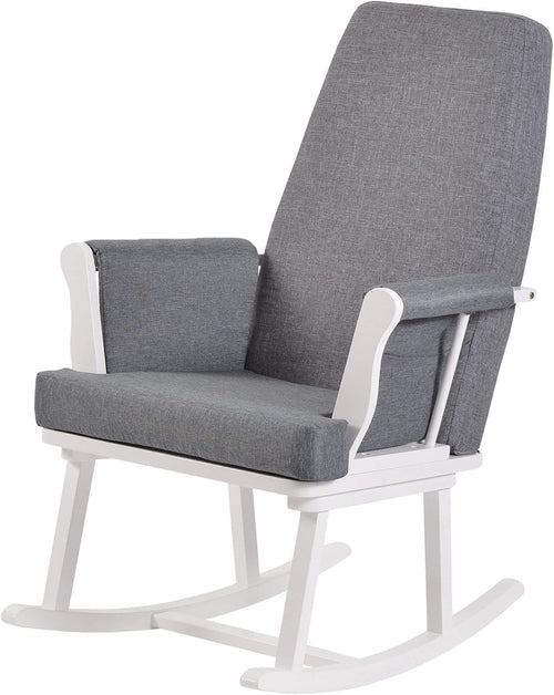 Compact Nursing Rocking Chair Linen Fabric | Baby Feeding Glider Seat