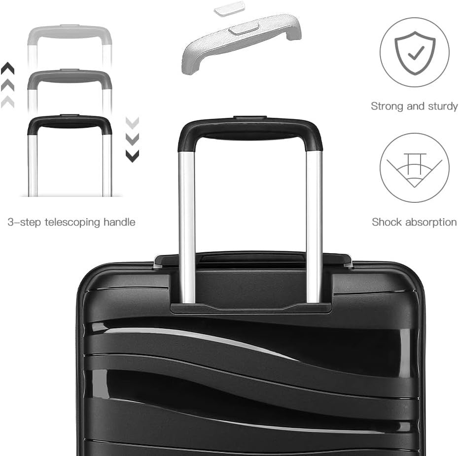 24in Medium Travel Suitcase Polypropylene Lightweight Hard Case TSA Spinner