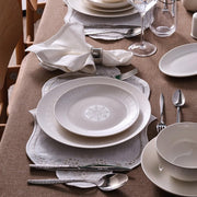 53pc Bone China Dinner Set for 12 White Plates Bowls Serving Platter