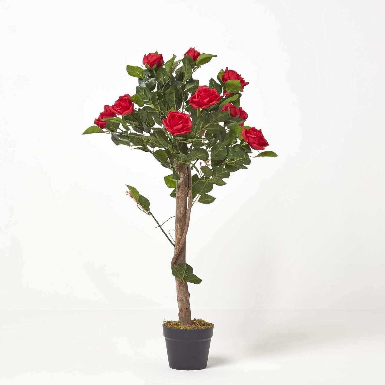 3ft Red Artificial Rose Tree Lifelike Petals & Leaves Indoor Home Wedding Decor