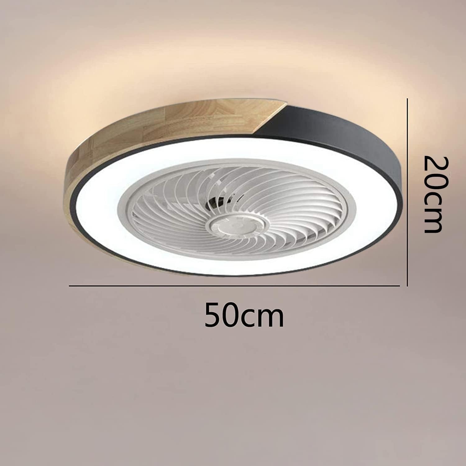 50cm Wildcat Ceiling Fan Light, 6-Speed Dimmable Reversible LED, Quiet Black