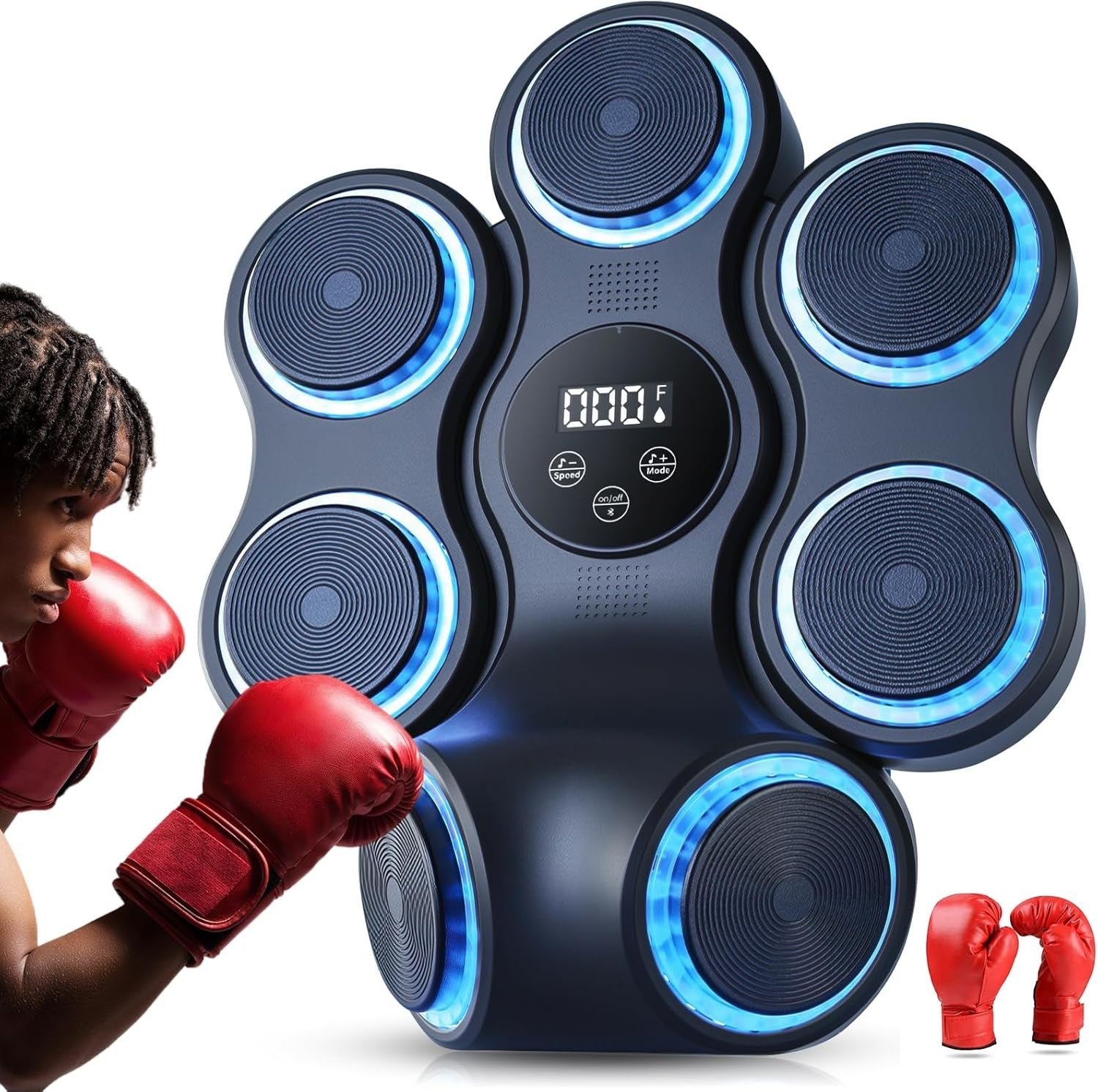 Music Boxing Machine Bluetooth LED Wall Mount Punch Trainer