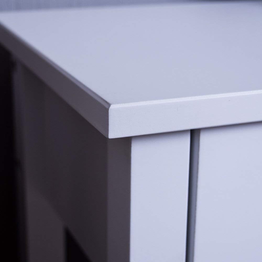 White Console Table with 2 Drawers & Undershelf – Sturdy Hallway Storage
