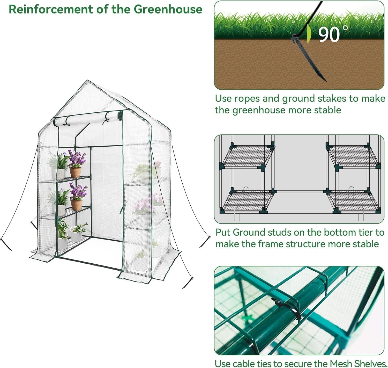 Walk-In Greenhouse with 6 Shelves | Reinforced Steel Frame | UV-Resistant