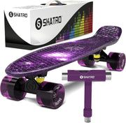 Mini Cruiser Skateboard 22x6inch Retro Plastic Deck Abec 7 Bearings