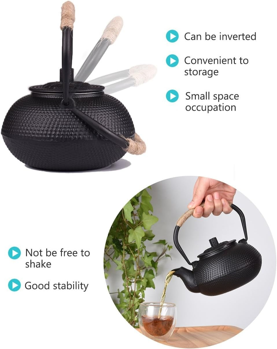 Cast Iron Teapot 650ml Japanese Tetsubin Tea Pot w/ Infuser Black