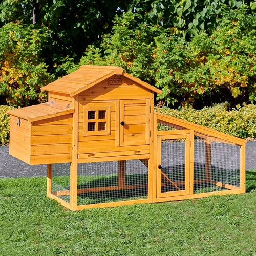 Medium Wooden Chicken Coop with Run Nest Box Slide Out Tray Secure