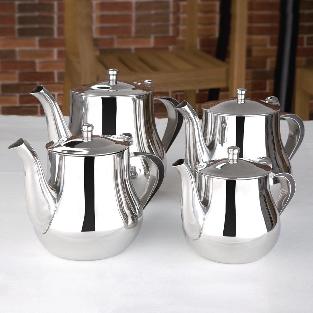 Arabian Stainless Steel Teapot 700ml Silver Tea Pot Mirror Finish