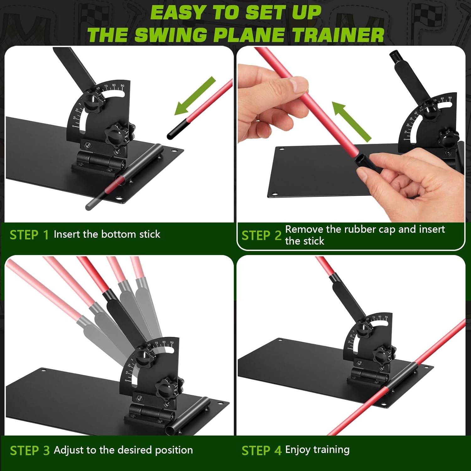 Golf Alignment Stick Holder Adjustable Swing Plane Trainer