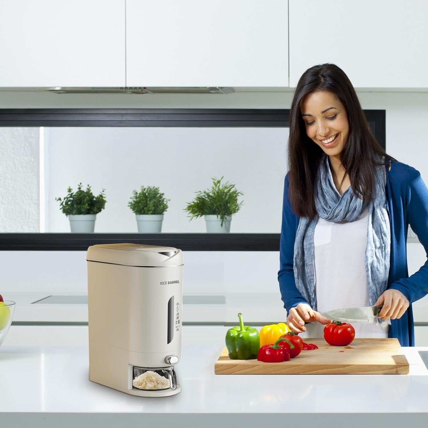 20L Airtight Rice Dispenser Moisture Proof Grain Bin