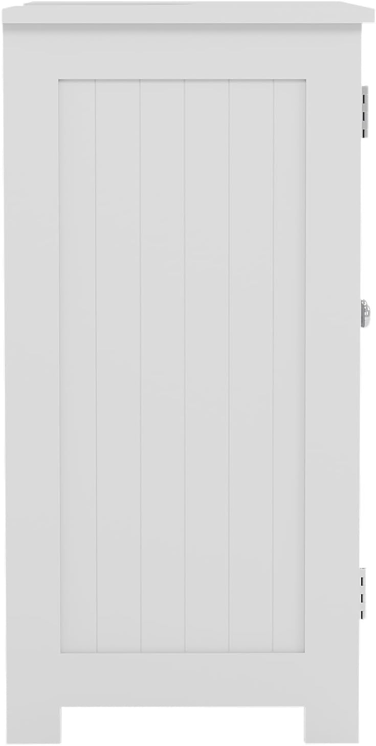 White Under Sink Bathroom Cabinet – 2 Door Storage Unit with Shelves 60cm Modern