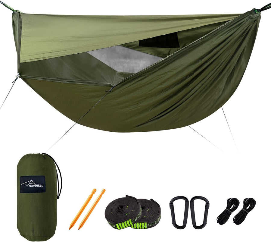 Mosquito Net Hammock with Sunshade | 290x140CM Outdoor Camping Bed