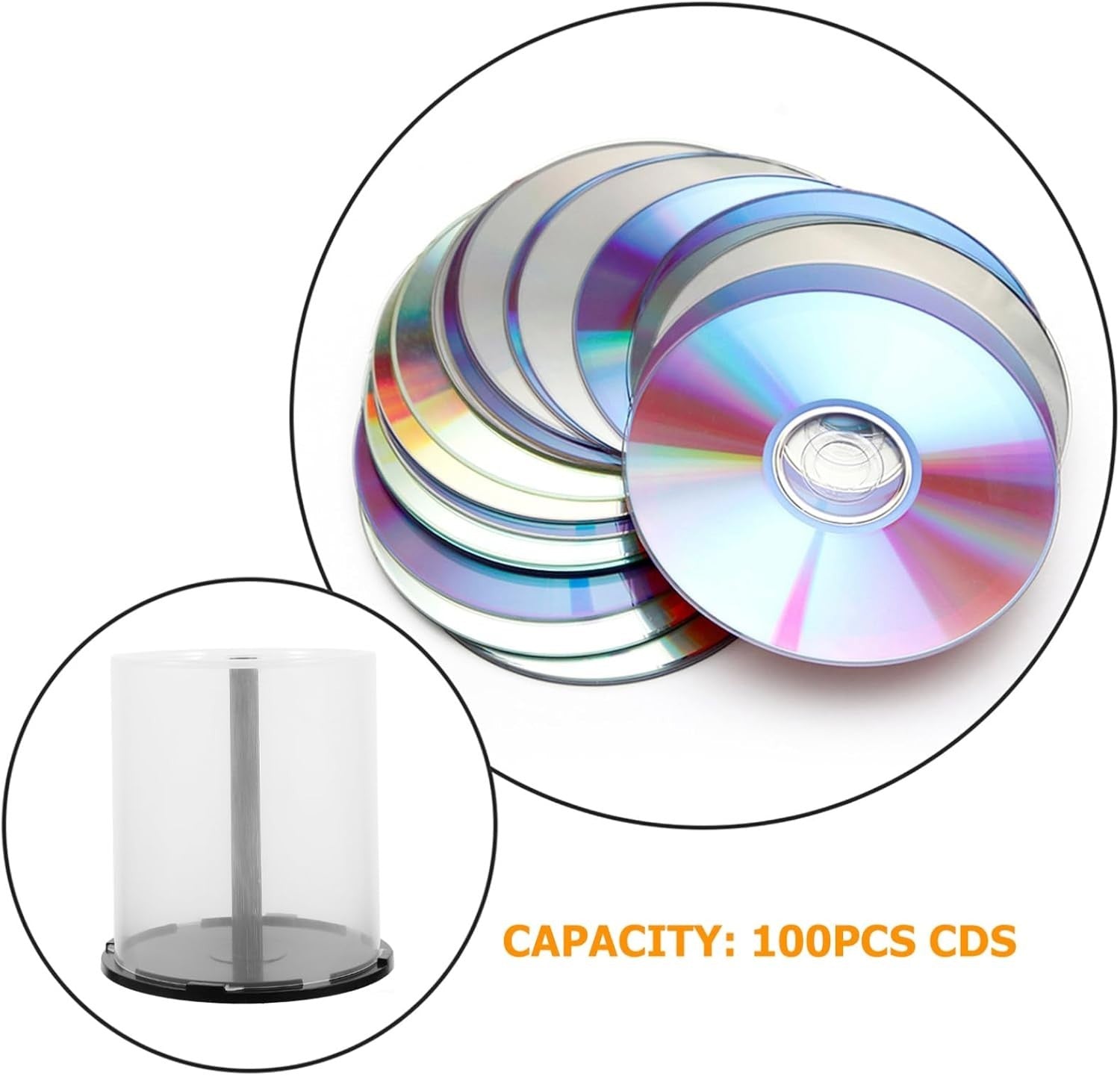 8 Pack CD DVD Storage Boxes Clear Plastic Disc Organizer Stackable