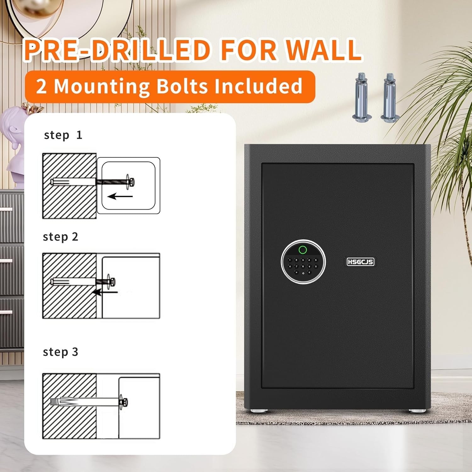 Large Biometric Fingerprint Safe 85L Digital Keypad Home Security