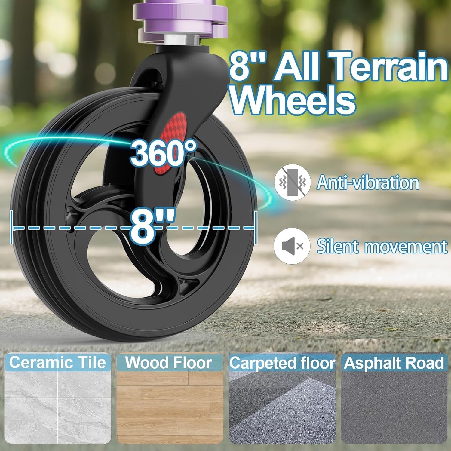 Lightweight 3 Wheel Rollator Walker Folding Adjustable Height Cane Cup Holder