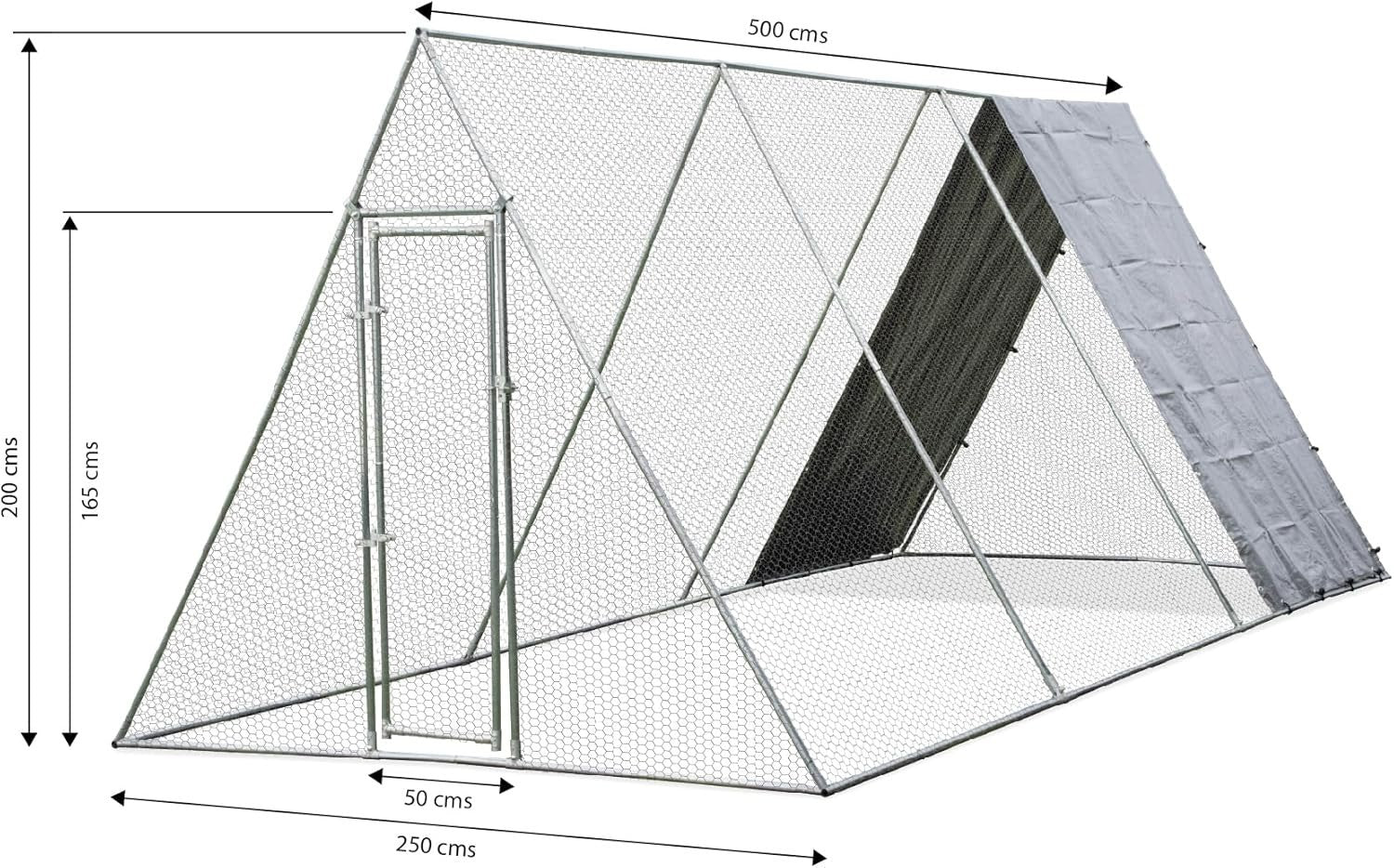 Large Walk In Chicken Run Galvanised Steel Heavy Duty Penthouse Cage