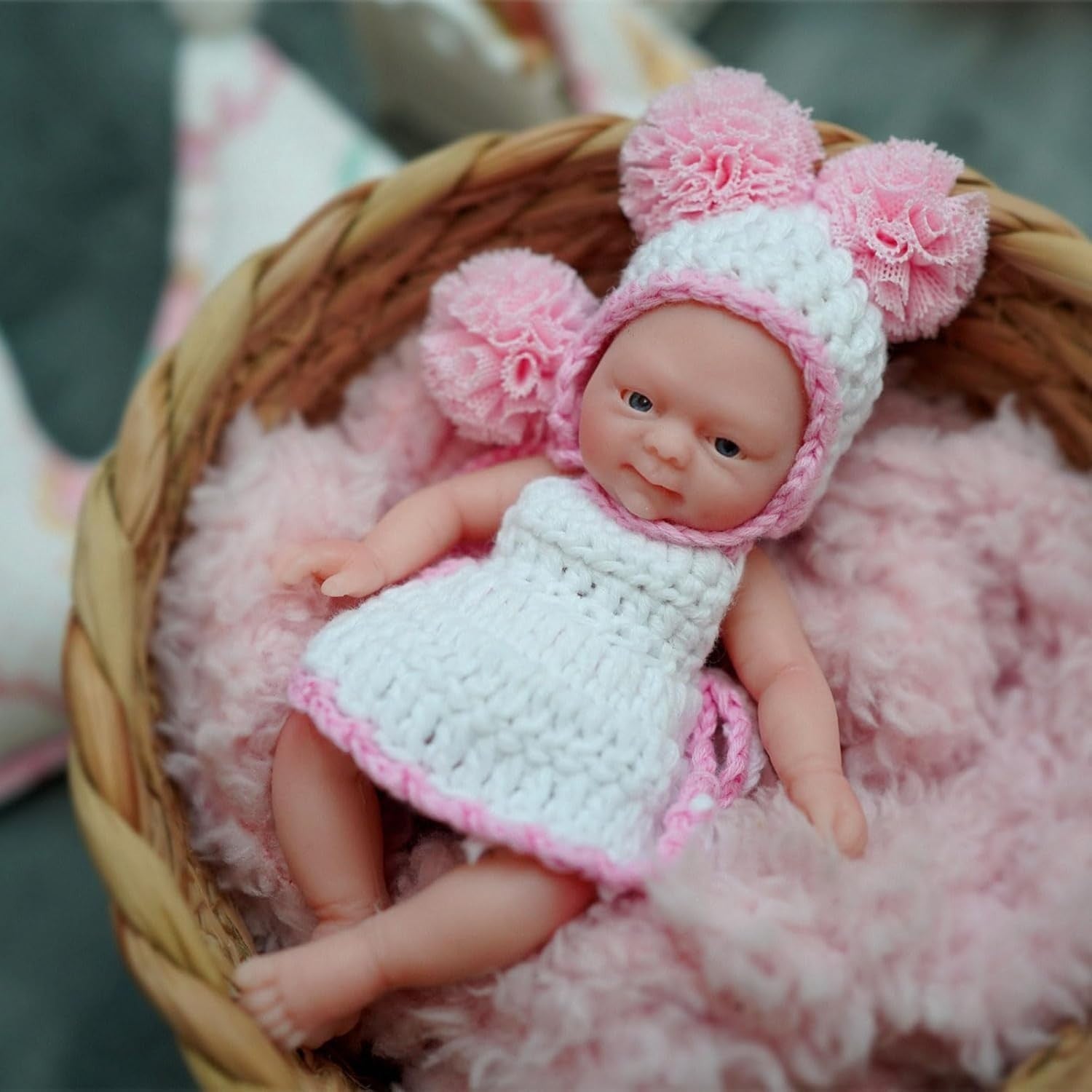 4.5 Inch Micro Preemie Reborn Baby Doll Full Silicone Realistic Girl