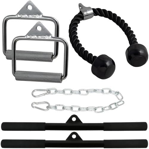 Black 180kg Cable Crossover Machine Pulley System Home Gym Pull Up Bar