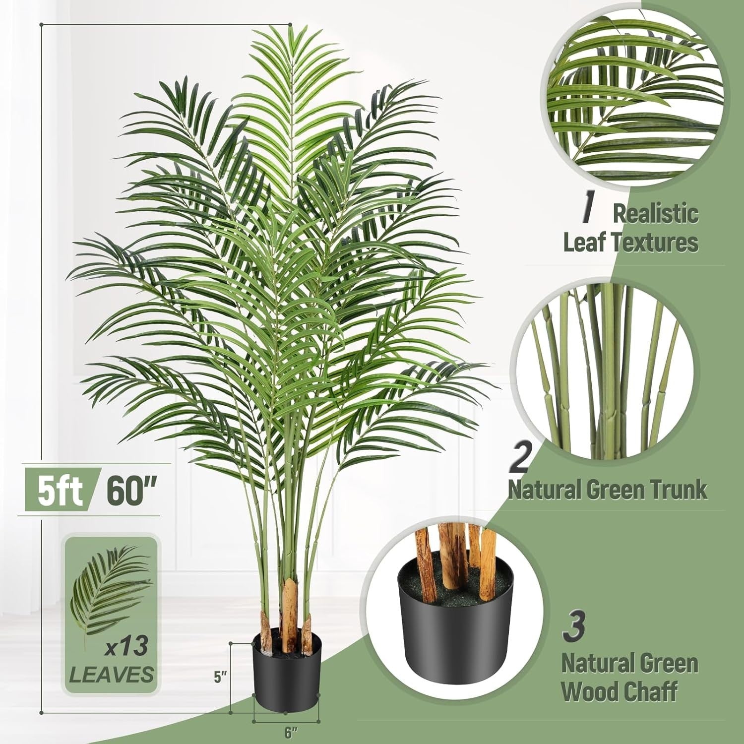 150cm Artificial Palm Tree Faux Tropical Indoor Outdoor Home Garden Decor Plant