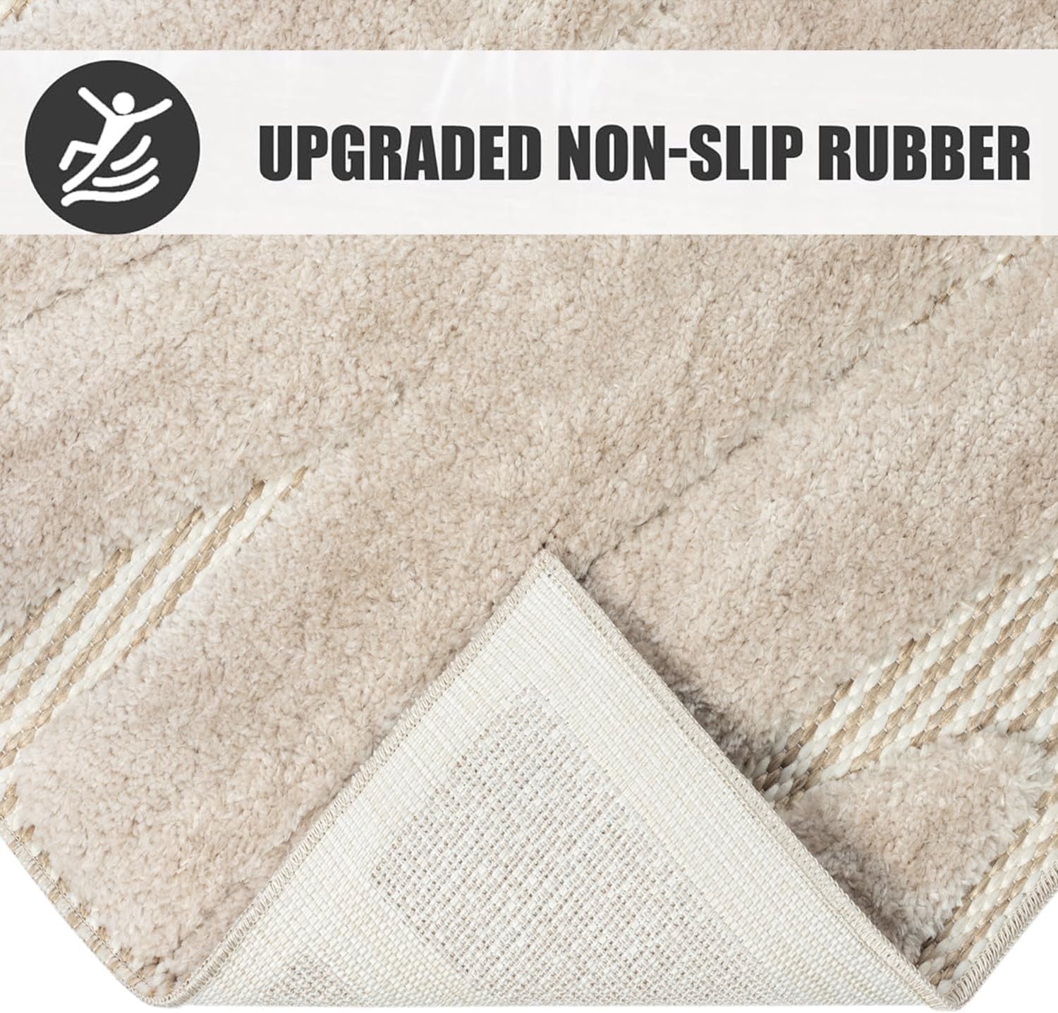 Beige Hallway Rug 120x170cm Soft Modern Area Mat for Living Room Bedroom