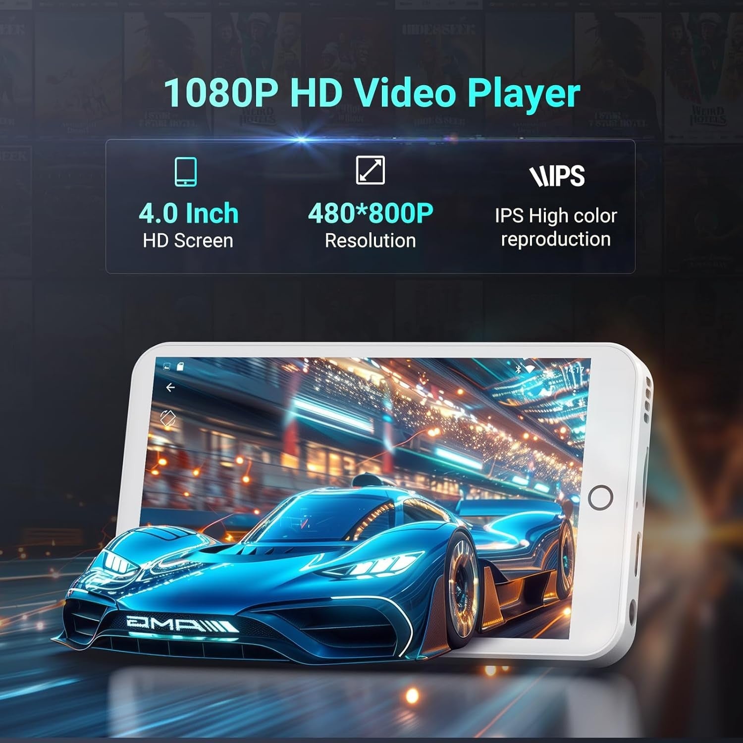 96GB MP3 MP4 Player Android 13 4" Touchscreen Bluetooth WiFi