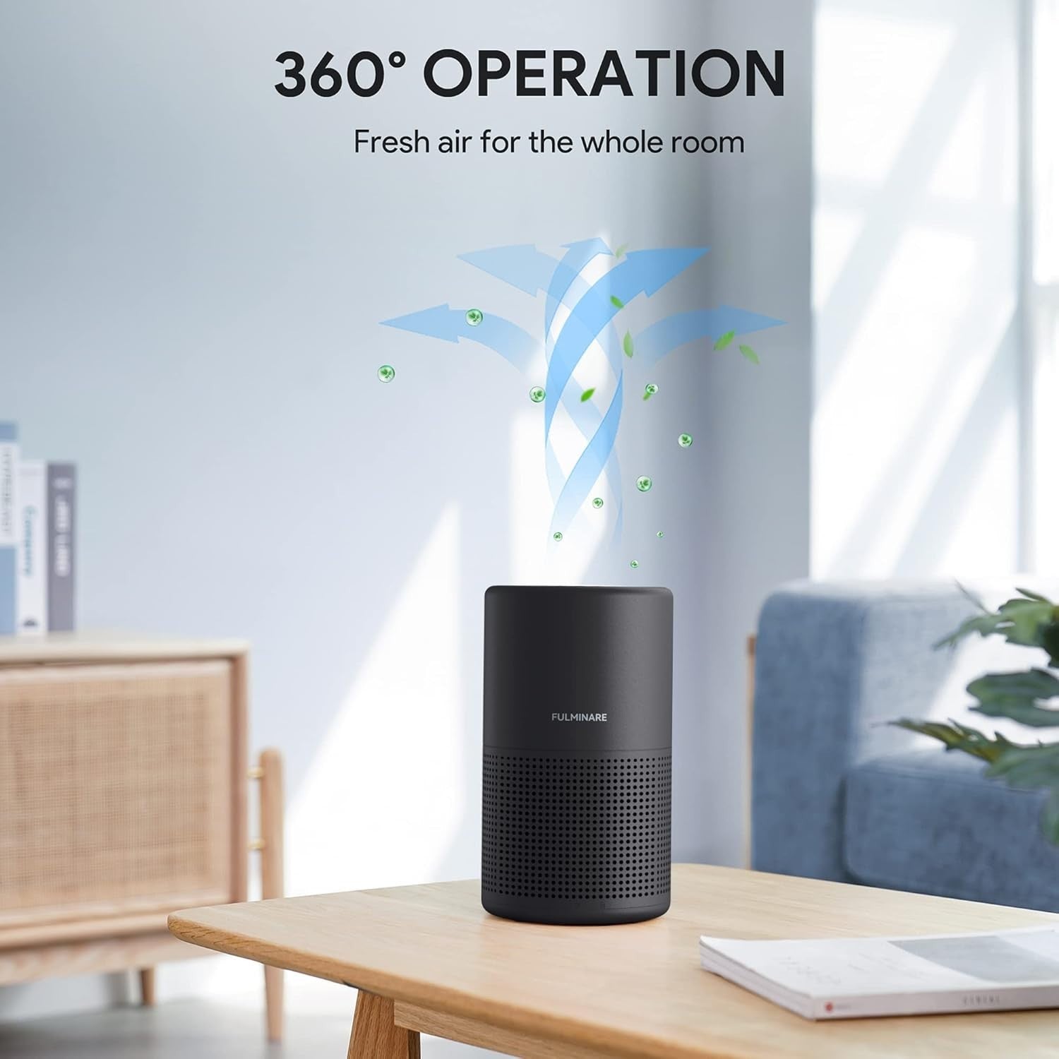 Compact HEPA Air Purifier for Bedroom Quiet Sleep Mode Night Light