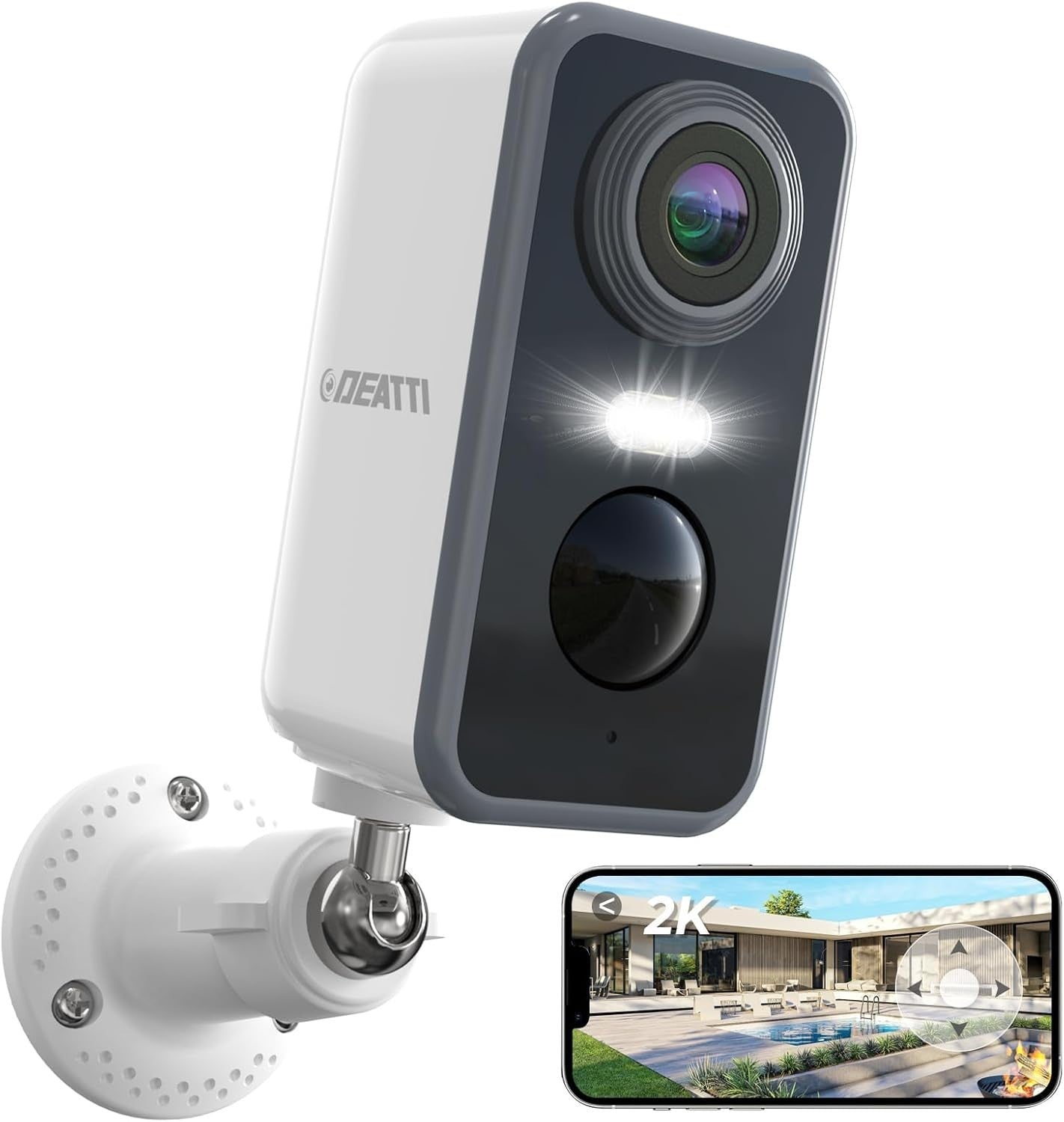 2K Wireless Security Camera Outdoor Battery WiFi Color Night Vision