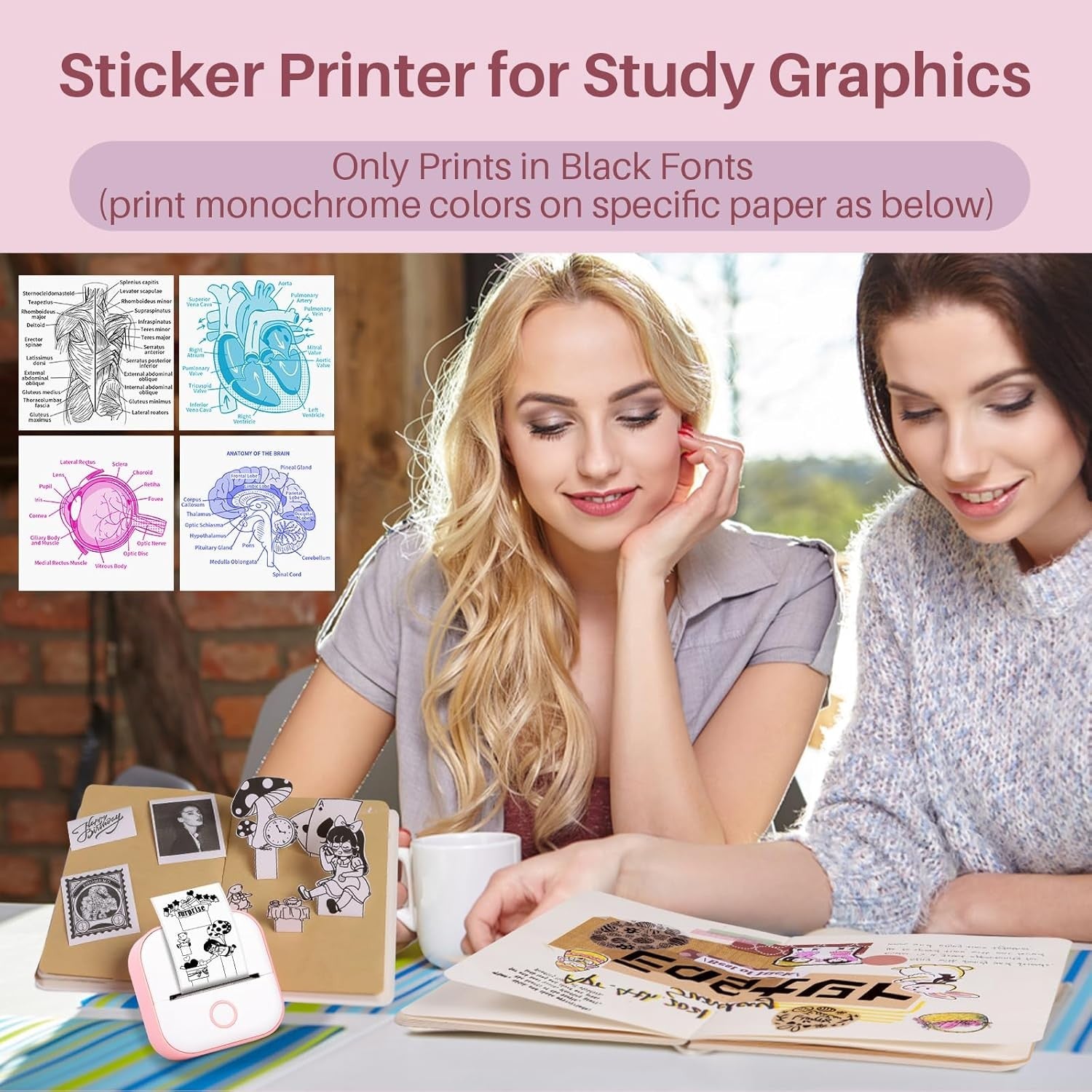Mini Bluetooth Thermal Sticker Printer Portable Inkless Photo Label