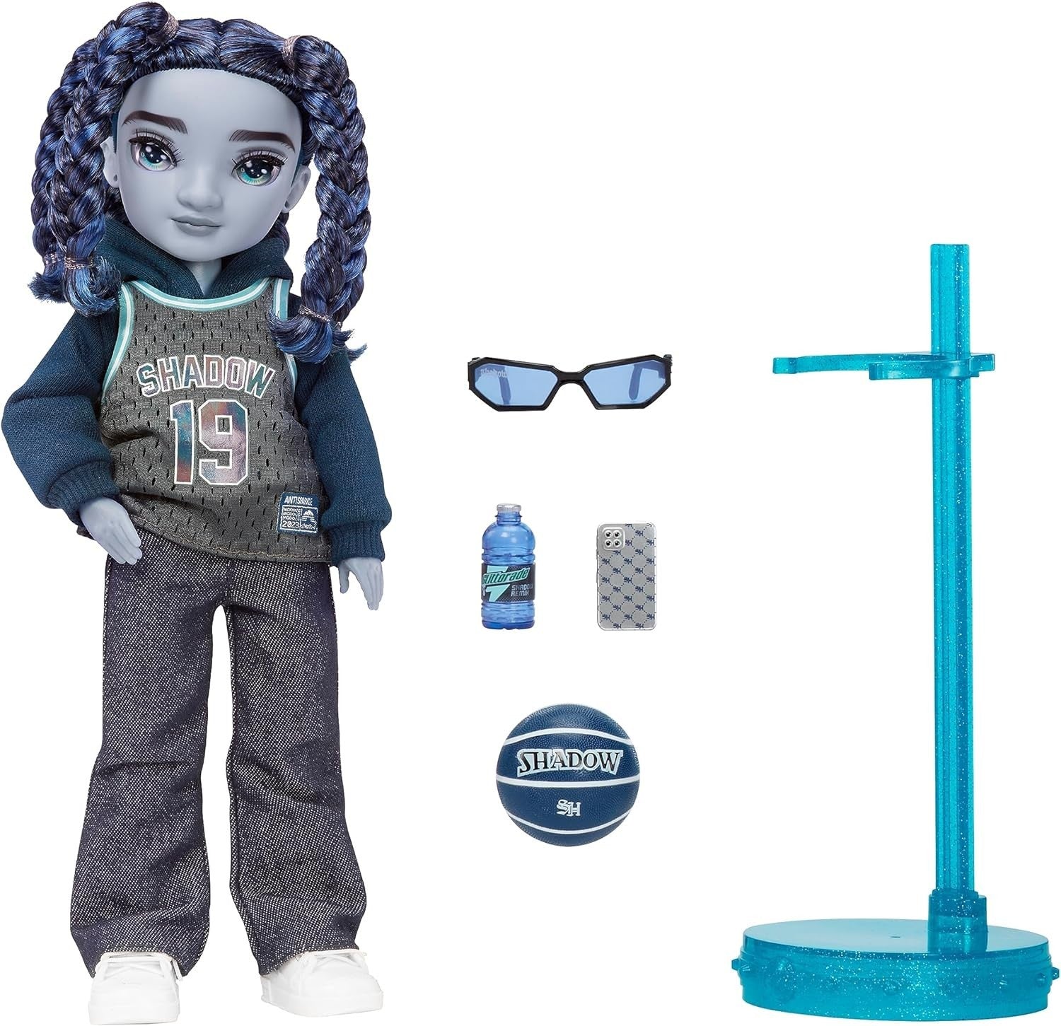 Blue Fashion Doll Boy Outfit 10+ Accessories Articulated Stand