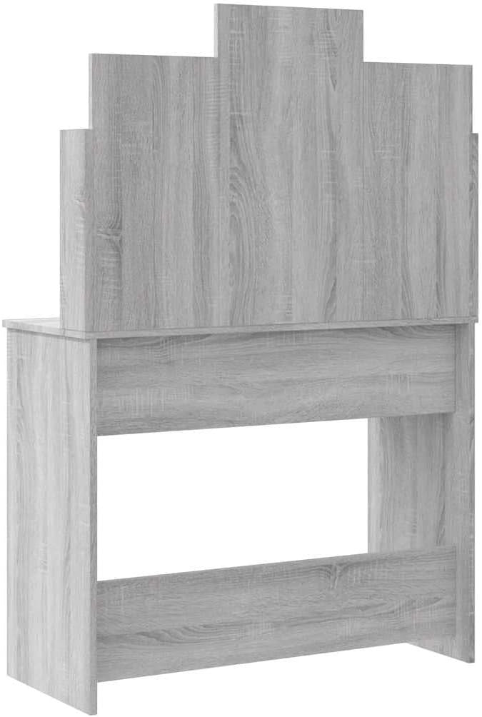Grey Sonoma Dressing Table Vanity Set w/ LED Light Mirror & Storage Drawers
