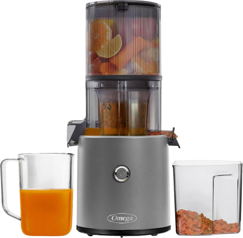 Grey Cold Press Juicer 2L Extra Large Hopper Auto Reverse Easy Clean