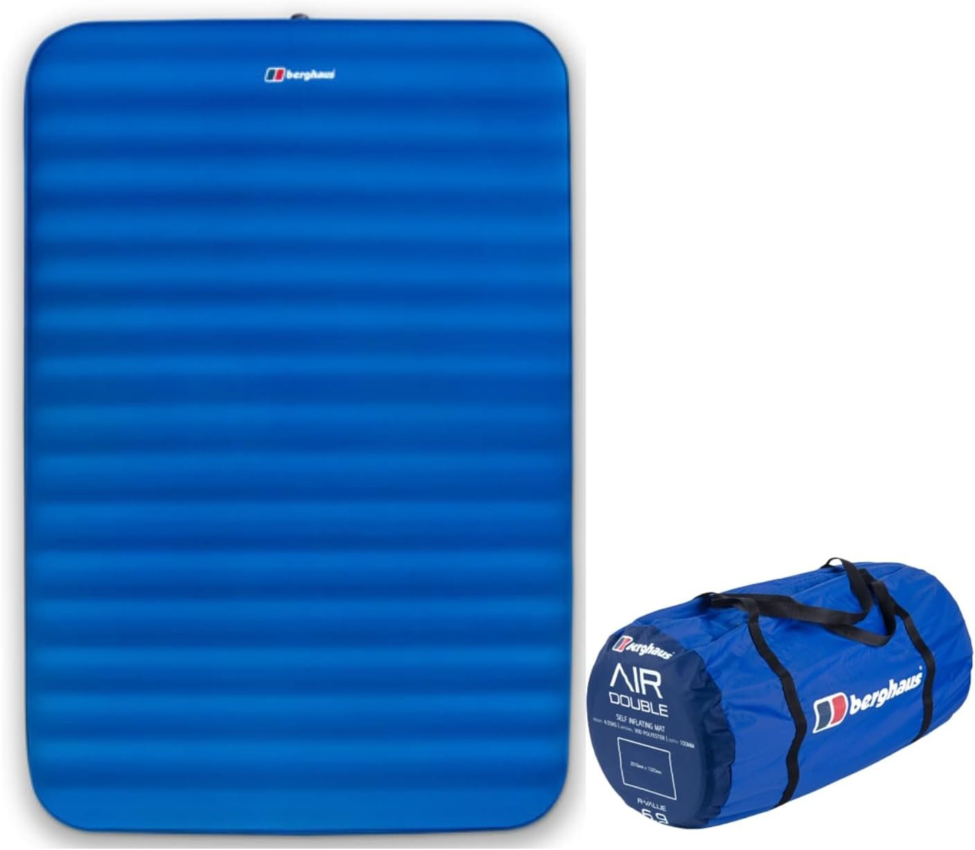 Double Self-Inflating Camping Mat 201x132x10cm Air Bed for 2 Adults