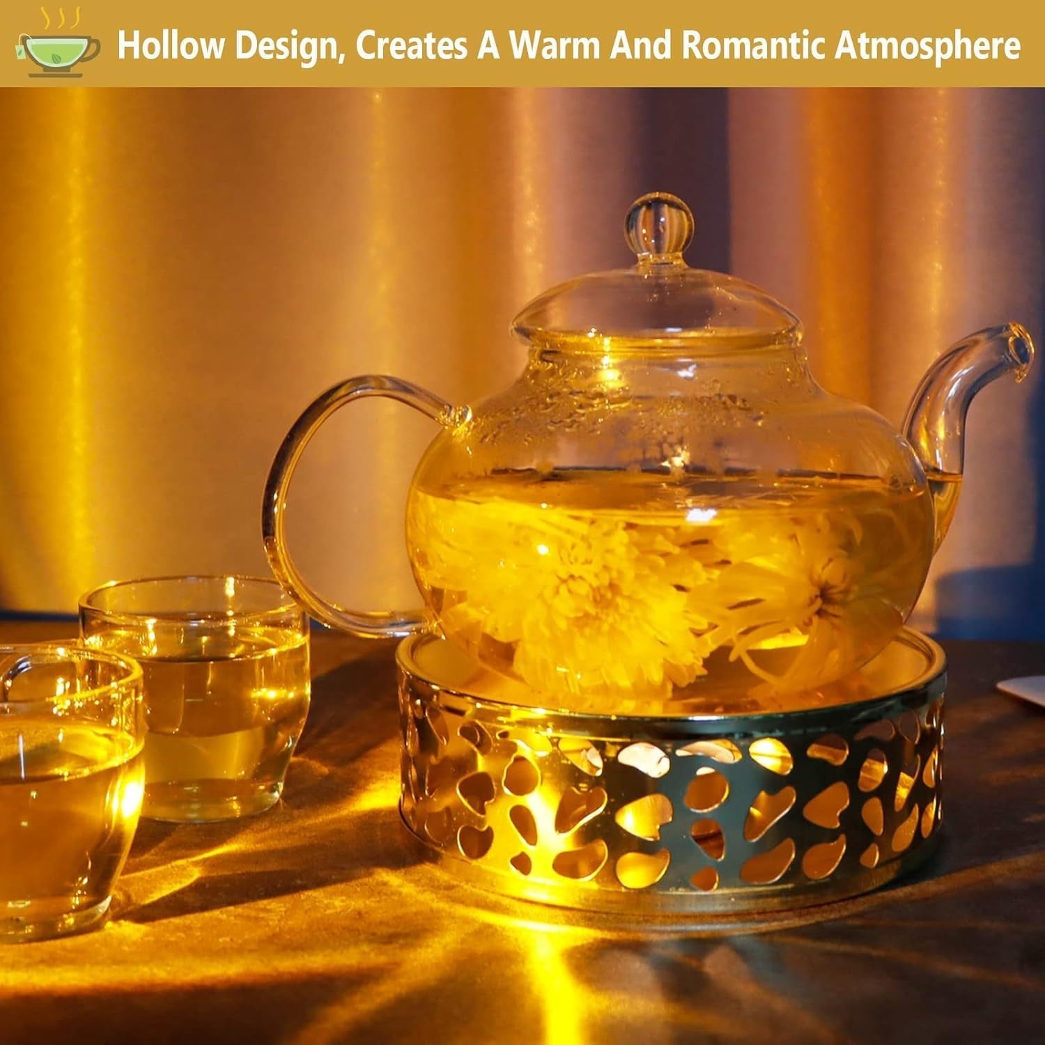 Stainless Steel Teapot Warmer Candle Holder Tea Coffee Heater