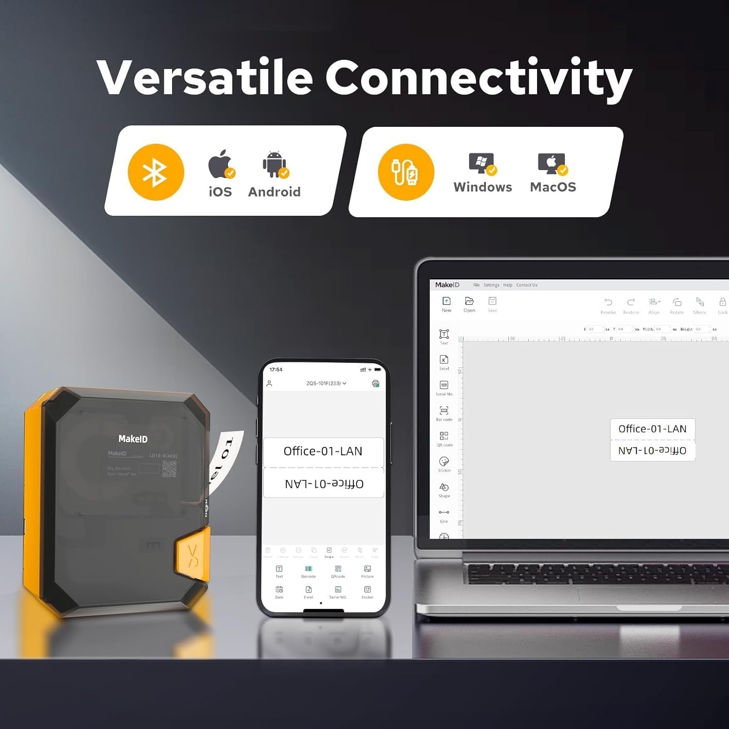 1″ Bluetooth Handheld Thermal Transfer Label Printer Portable USB POS Printer