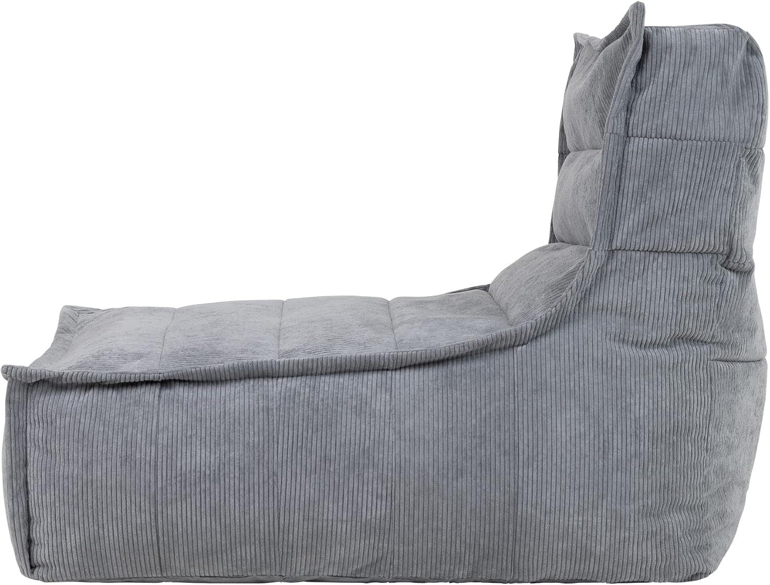 Grey Corduroy Lounge Bean Bag Chair | Large Adult Seat for Living Room