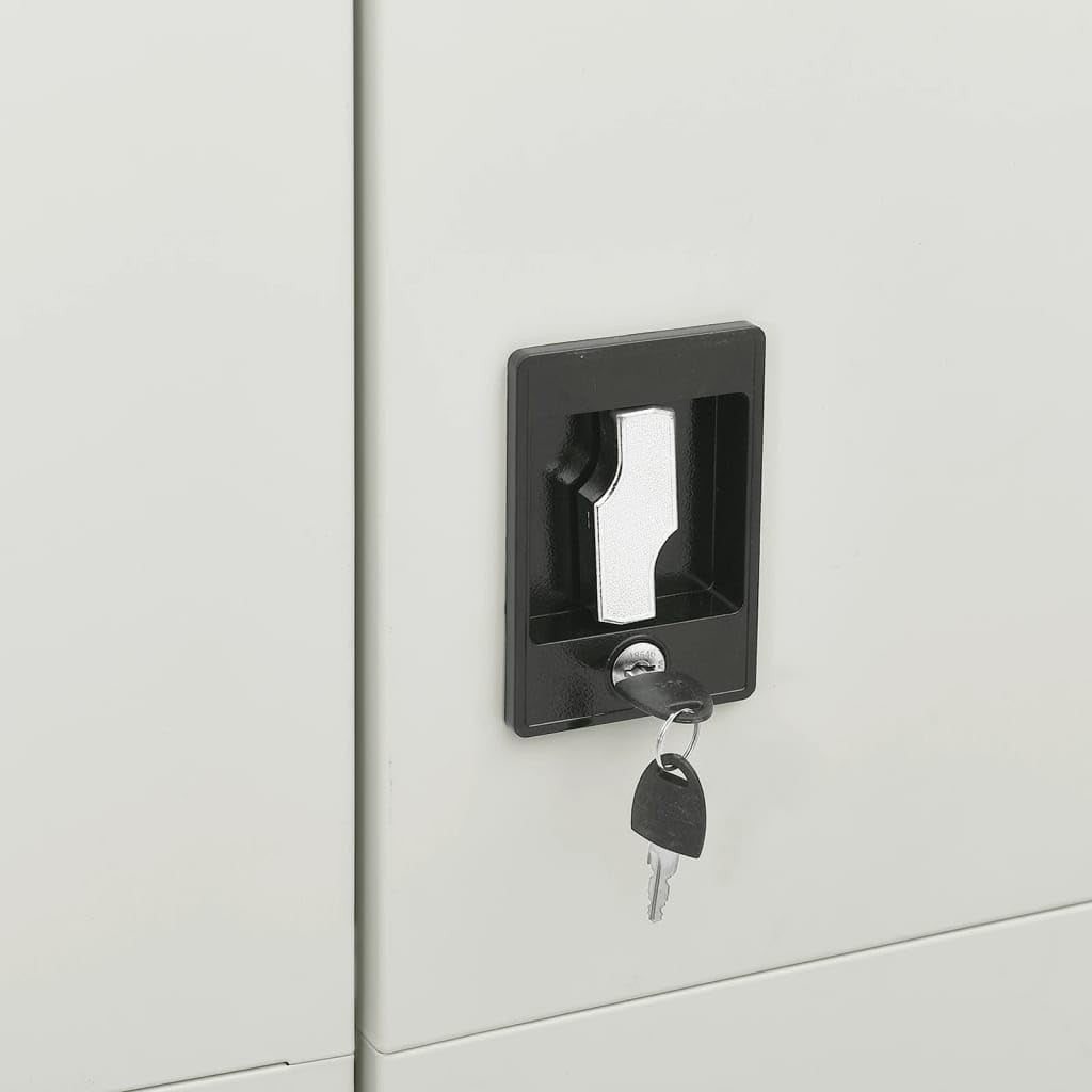 Metal Storage Cabinet with Lock, 4 Shelves, 2 Doors, 90x40x180cm Steel