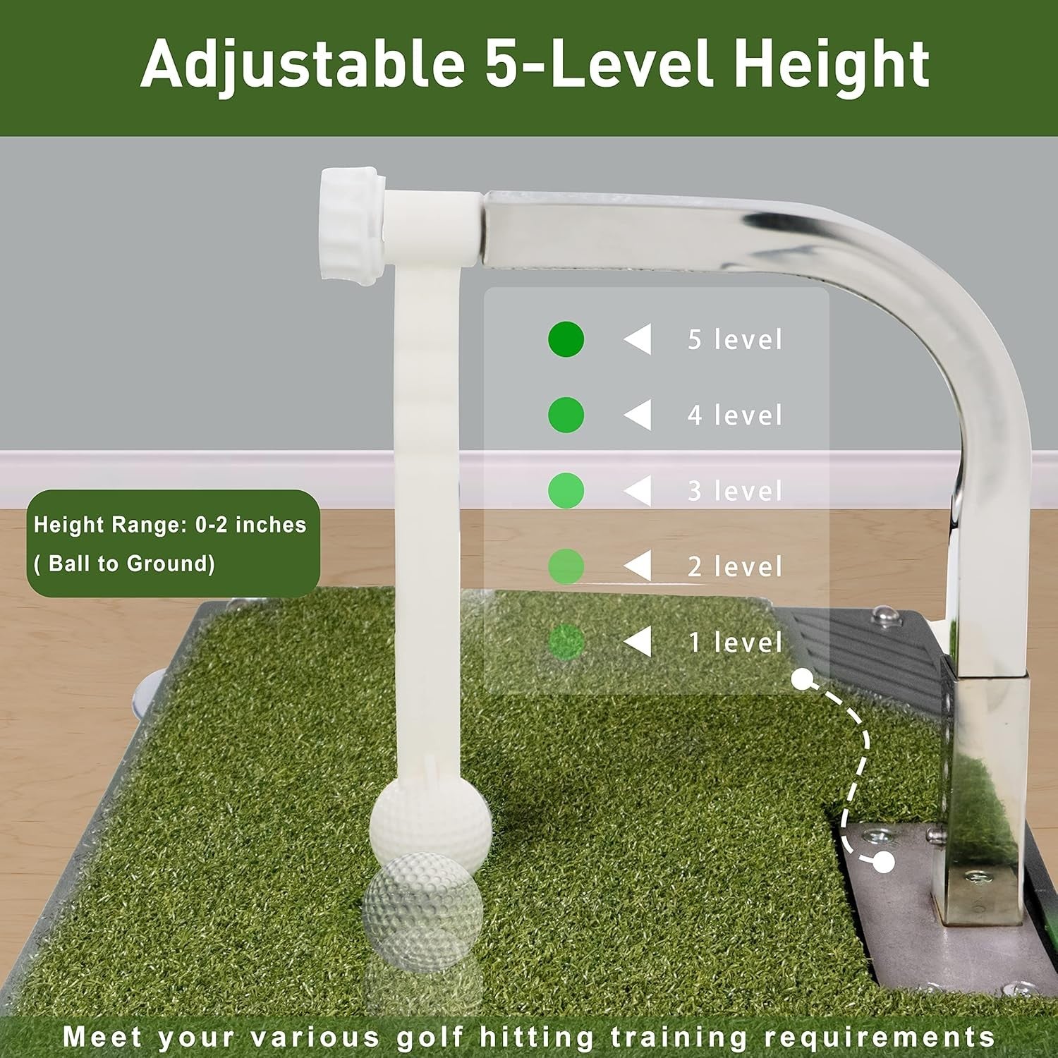 Golf Swing Trainer Mat with Arm Guide Practice Platform