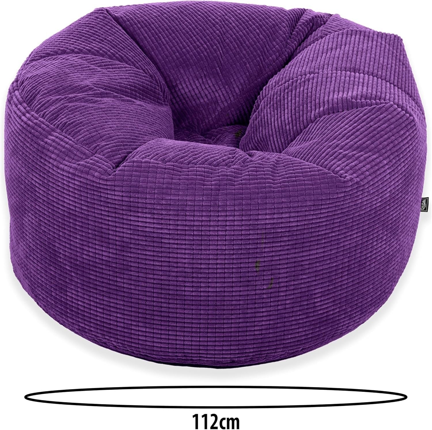 Giant Purple Corduroy Bean Bag Chair XL Adult Seat Gaming Lounge Sofa