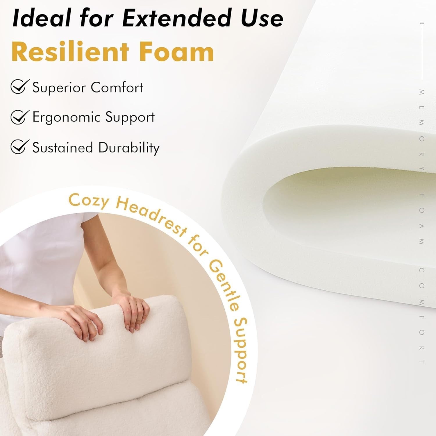 Rocking Chair w/ Footrest & Side Pocket – Wide Seat, Full Body Support