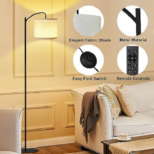 LED Floor Lamp Dimmable Reading Light 3 Color Temperatures Remote Control