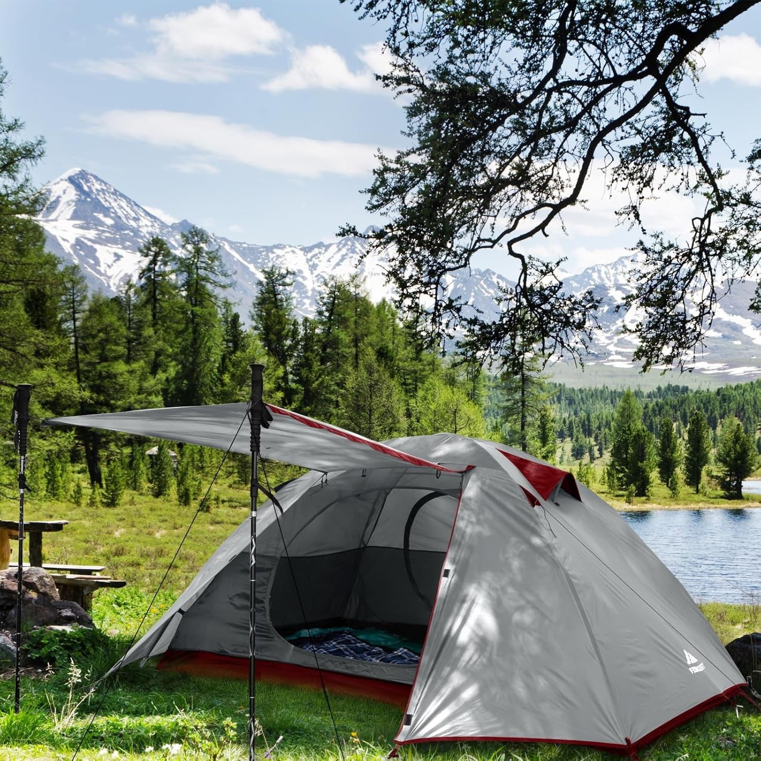 2 Man Camping Dome Tent PU3000mm 2 Doors