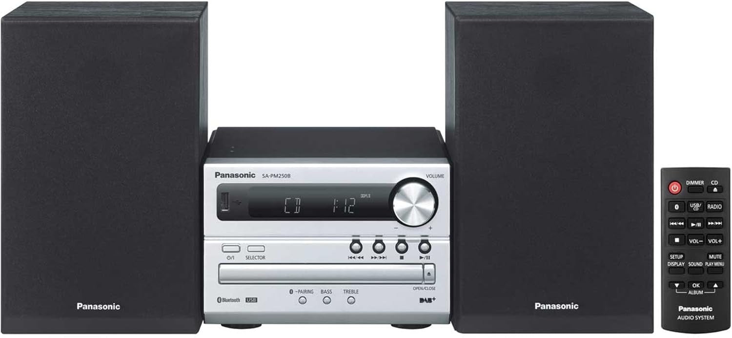 Bluetooth Micro Hi-Fi System with CD DAB Radio USB – Compact Stereo Sound