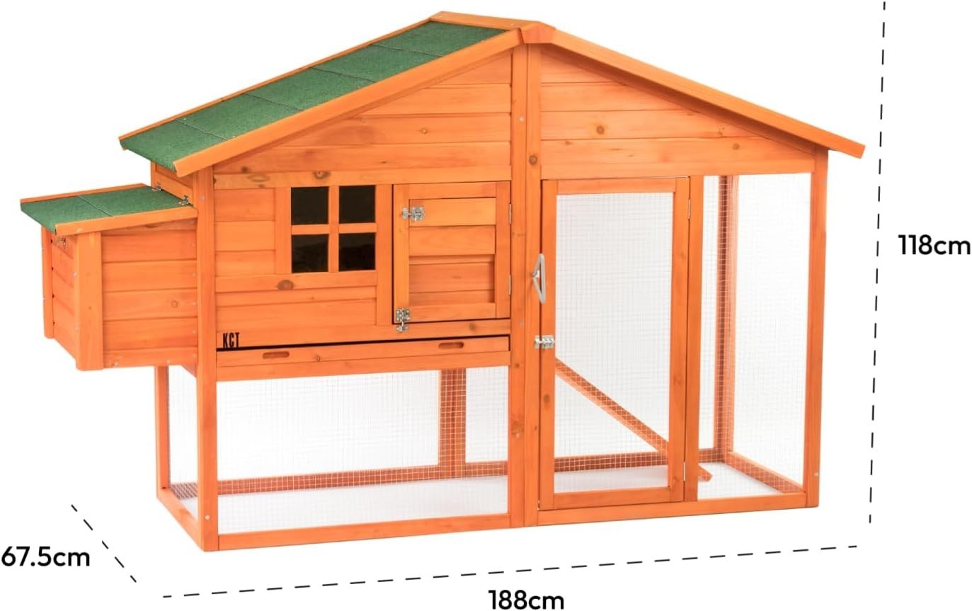 Extra Large Wooden Chicken Coop with Run 4 Birds