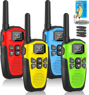 4 Pack Rechargeable Walkie Talkies Long Range 16CH VOX Type-C Flashlight