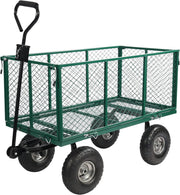 Oversized Heavy Duty Garden Cart 650lb Capacity Flatbed Wagon w/ Removable Sides